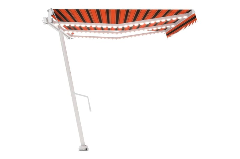 Automatisk markis med vindsensor & LED 600x300cm orange/brun - Orange - Markiser - Terrassmarkis