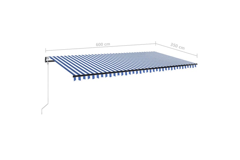 Automatisk markis med vindsensor & LED 600x350 cm blå och vi - Blå - Markiser - Terrassmarkis