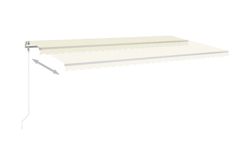 Automatisk markis med vindsensor & LED 600x350 cm gräddvit - Vit - Utemöbler - Solskydd - Markiser