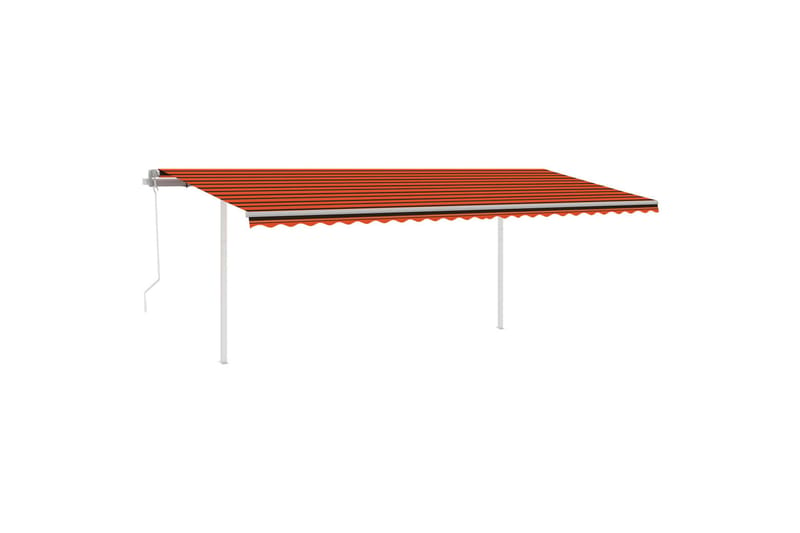 Automatisk markis med vindsensor & LED 6x3 m orange/brun - Orange - Markiser - Terrassmarkis