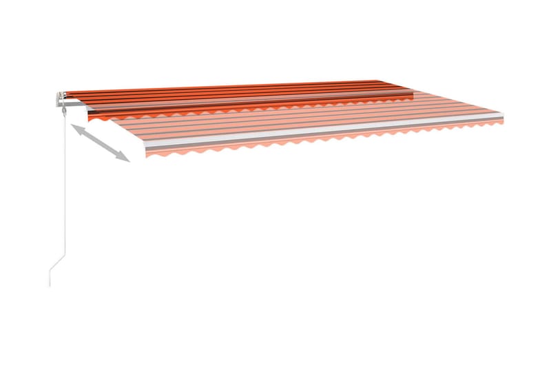 Automatisk markis med vindsensor & LED 6x3 m orange/brun - Orange - Fönstermarkis - Markiser
