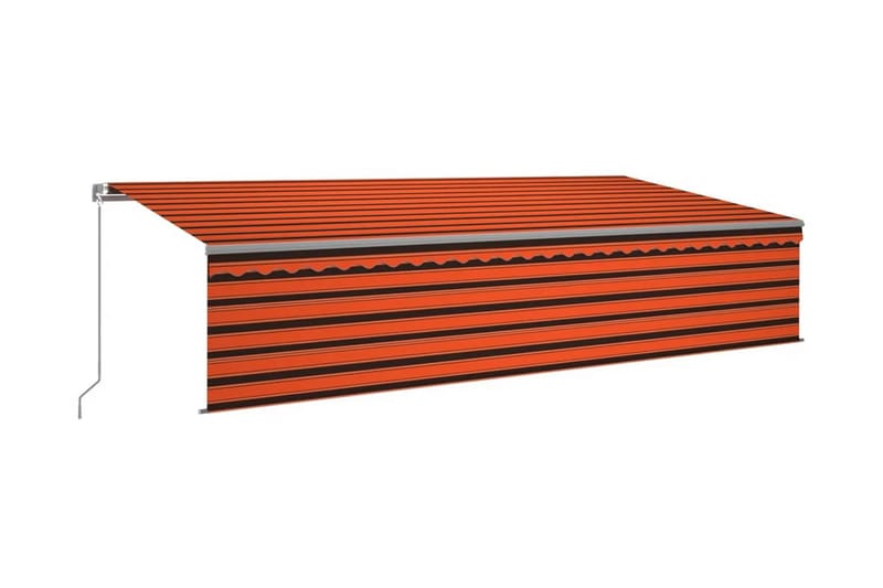 Automatisk markis med vindsensor & LED 6x3 m orange/brun - Orange - Fönstermarkis - Markiser