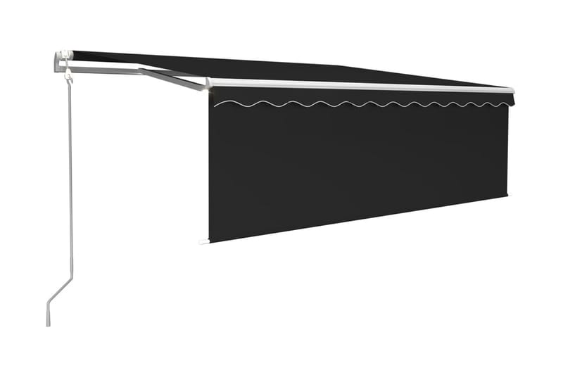 Automatisk markis med vindsensor rullgardin LED 4,5x3 m antr - Antracit - Utemöbler - Solskydd - Markiser - Fönstermarkis