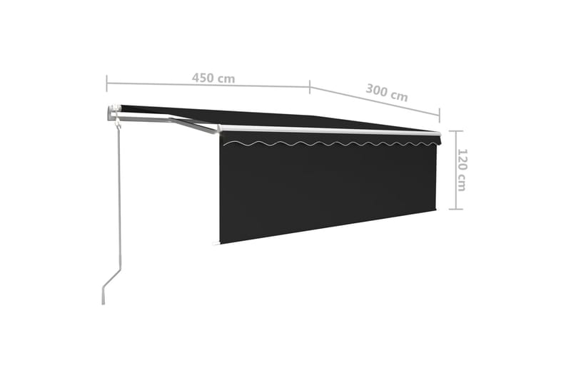 Automatisk markis med vindsensor rullgardin LED 4,5x3 m antr - Antracit - Utemöbler - Solskydd - Markiser - Fönstermarkis