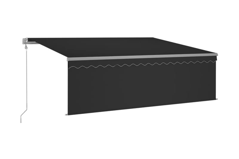 Automatisk markis med vindsensor rullgardin LED 4,5x3 m antr - Antracit - Utemöbler - Solskydd - Markiser - Fönstermarkis