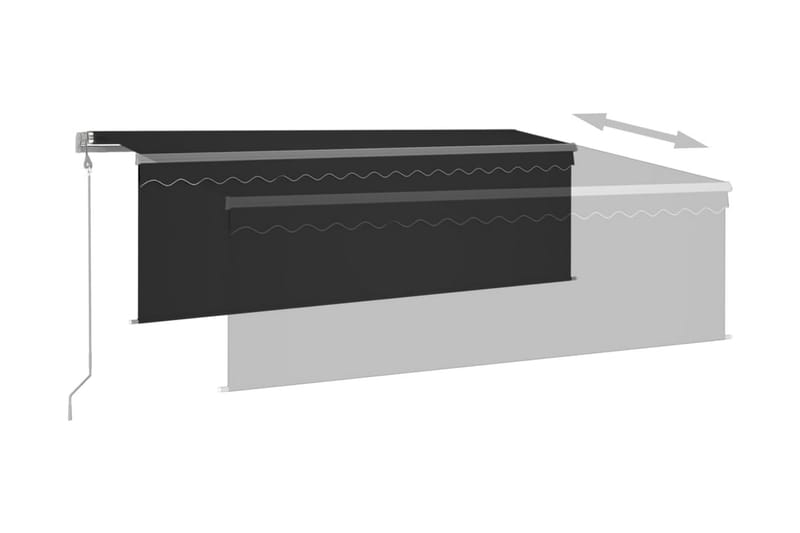Automatisk markis med vindsensor rullgardin LED 4,5x3 m antr - Antracit - Utemöbler - Solskydd - Markiser - Fönstermarkis