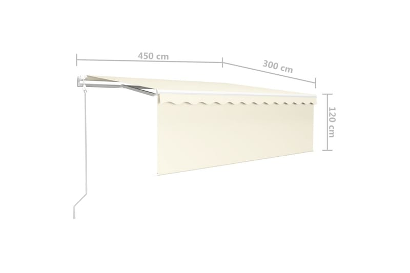 Automatisk markis med vindsensor rullgardin LED 4,5x3 m gräd - Kräm - Utemöbler - Solskydd - Markiser - Fönstermarkis