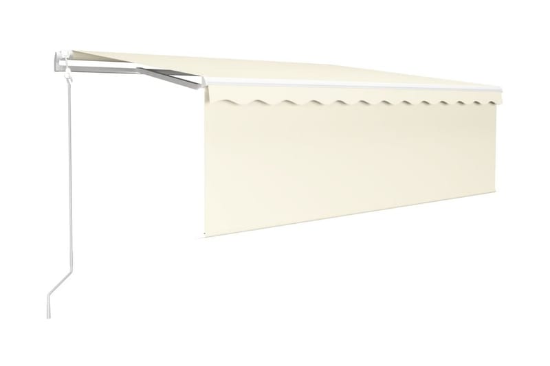 Automatisk markis med vindsensor rullgardin LED 4,5x3 m gräd - Kräm - Utemöbler - Solskydd - Markiser - Fönstermarkis