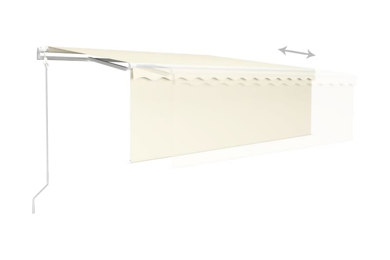 Automatisk markis med vindsensor rullgardin LED 4,5x3 m gräd - Kräm - Utemöbler - Solskydd - Markiser - Fönstermarkis
