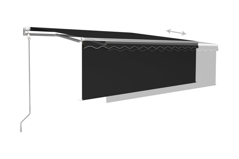 Automatisk markis med vindsensor rullgardin LED 4x3 m antrac - Antracit - Fönstermarkis - Markiser