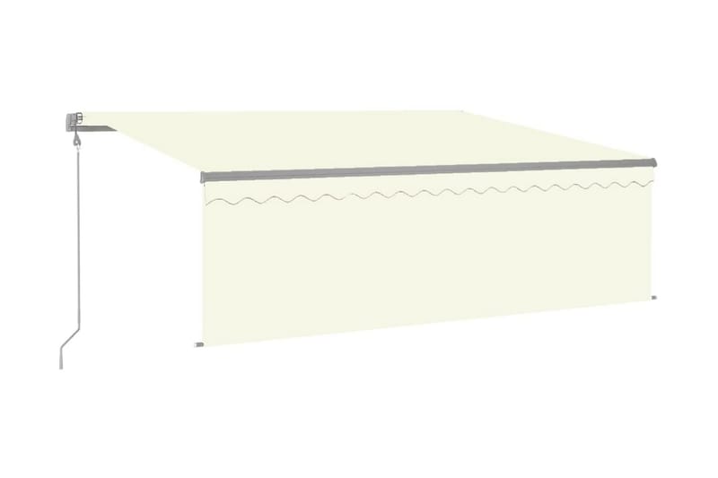 Automatisk markis med vindsensor rullgardin LED 4x3 m gräddv - Kräm - Utemöbler - Solskydd - Markiser - Fönstermarkis