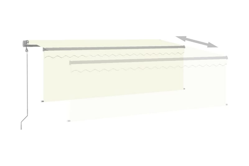 Automatisk markis med vindsensor rullgardin LED 4x3 m gräddv - Kräm - Utemöbler - Solskydd - Markiser - Fönstermarkis