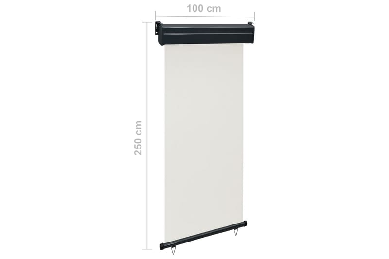 Balkongmarkis 100x250 cm gräddvit - Vit - Utemöbler - Solskydd - Markiser - Fönstermarkis