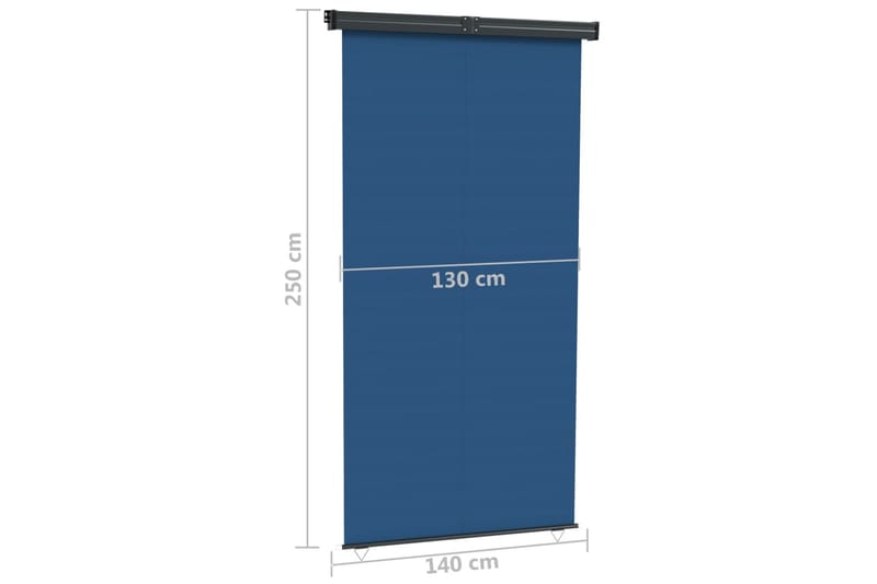 Balkongmarkis 140x250 cm blå - Blå - Sidomarkis - Skärmskydd & vindskydd - Markiser