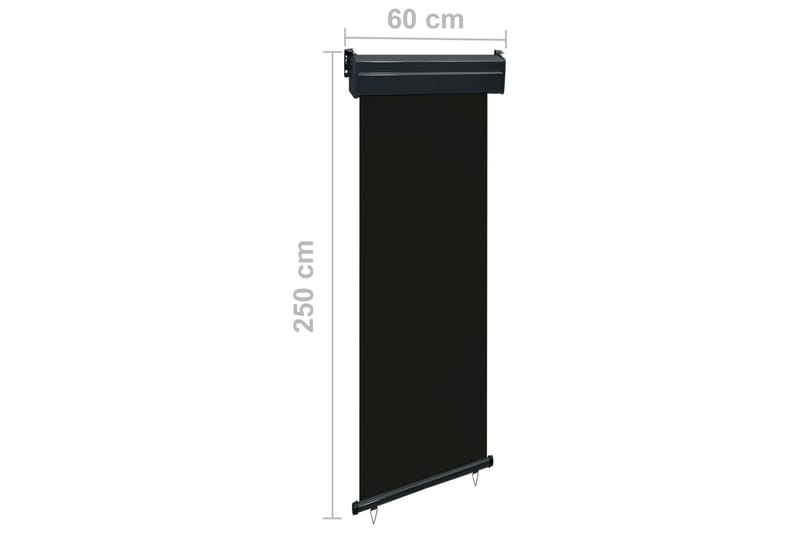 Balkongmarkis 60x250 cm svart - Svart - Utemöbler - Solskydd - Markiser - Fönstermarkis