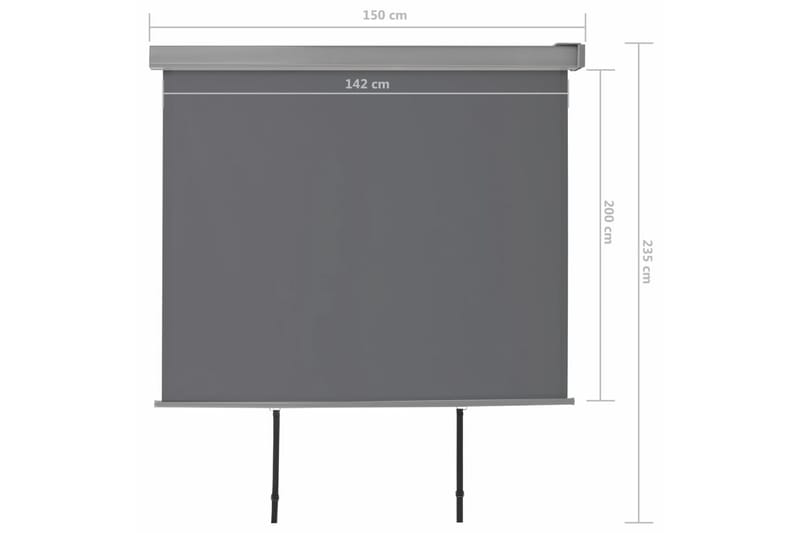 Balkongmarkis multifunktionell 150x200 cm grå - Grå - Sidomarkis - Skärmskydd & vindskydd - Markiser