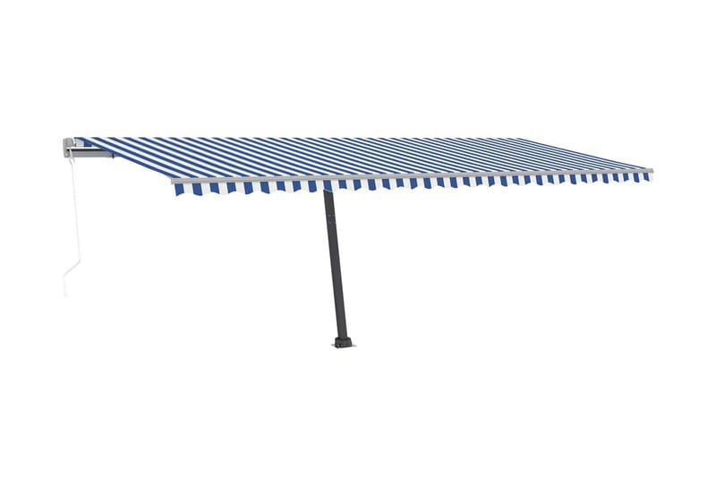 Fristående automatisk markis 600x300 cm blå/vit - Blå - Utemöbler - Solskydd - Markiser - Fönstermarkis