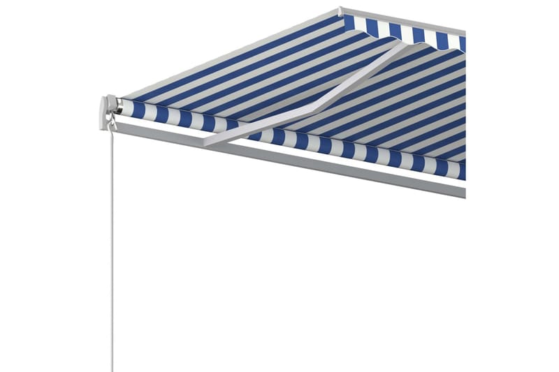 Fristående automatisk markis 600x300 cm blå/vit - Blå - Utemöbler - Solskydd - Markiser - Fönstermarkis