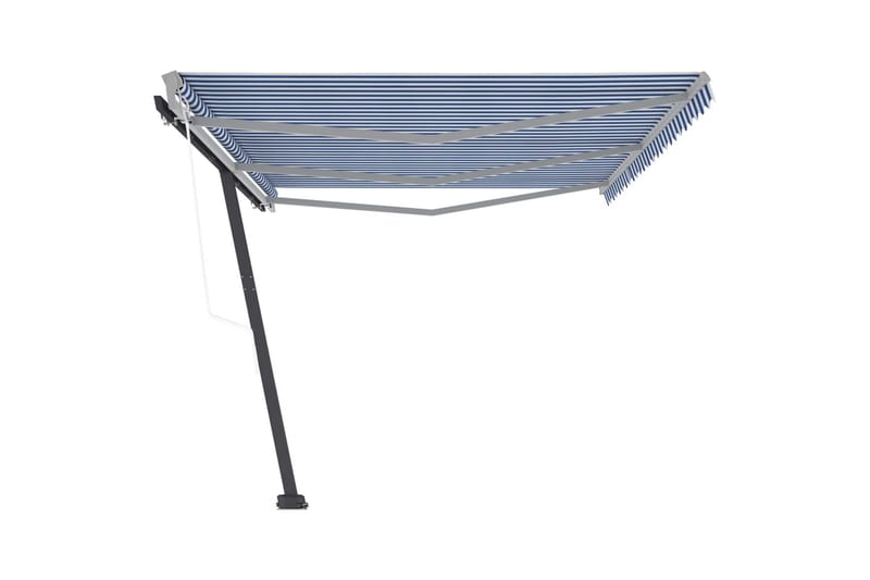 Fristående automatisk markis 600x300 cm blå/vit - Blå - Utemöbler - Solskydd - Markiser - Fönstermarkis
