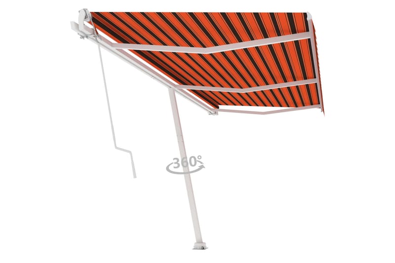 Fristående automatisk markis 600x300 cm orange/brun - Orange - Utemöbler - Solskydd - Markiser