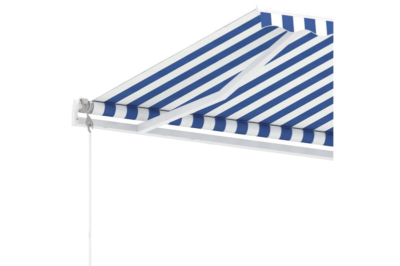 Fristående markis automatisk 300x250 cm blå/vit - Blå - Utemöbler - Solskydd - Markiser