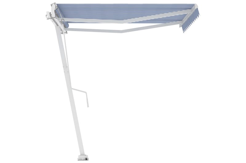Fristående markis automatisk 300x250 cm blå/vit - Blå - Utemöbler - Solskydd - Markiser