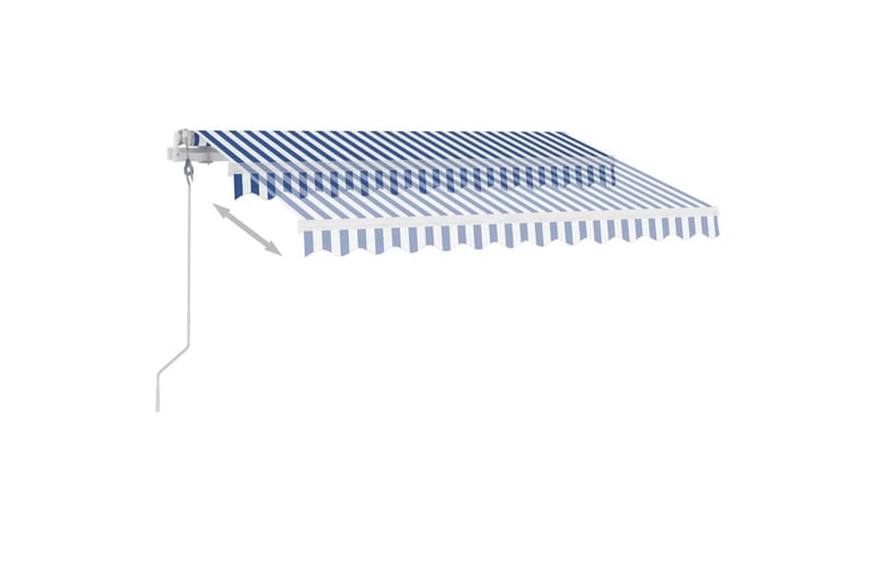 Fristående markis automatisk 300x250 cm blå/vit - Blå - Utemöbler - Solskydd - Markiser