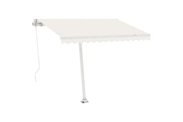 Fristående markis automatisk 300x250 cm gräddvit - Vit - Utemöbler - Solskydd - Markiser