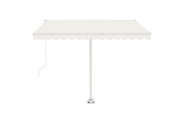 Fristående markis automatisk 300x250 cm gräddvit - Vit - Utemöbler - Solskydd - Markiser