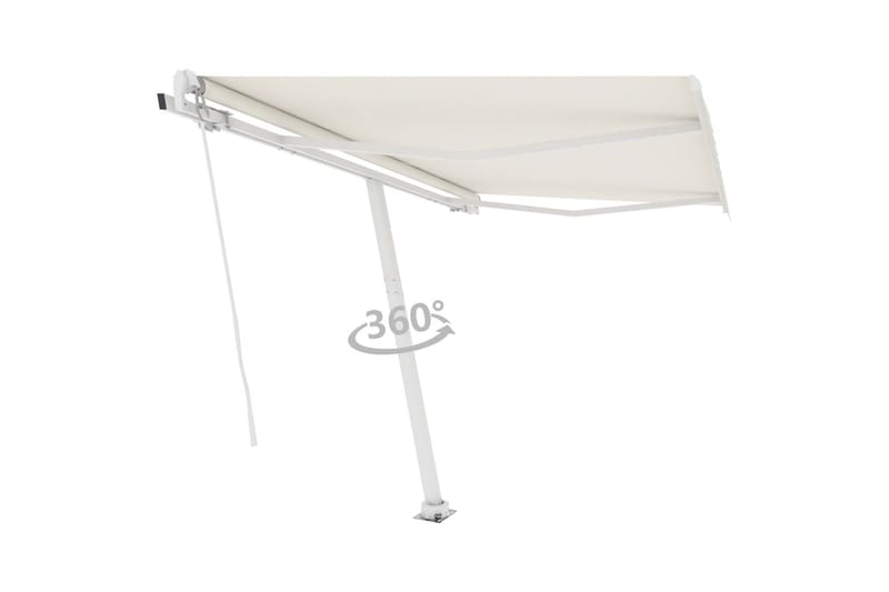 Fristående markis automatisk 300x250 cm gräddvit - Vit - Utemöbler - Solskydd - Markiser