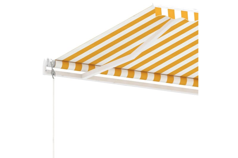 Fristående markis automatisk 300x250 cm gul/vit - Gul - Utemöbler - Solskydd - Markiser