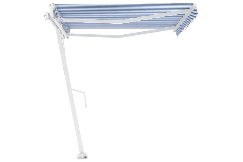 Fristående markis automatisk 400x350 cm blå/vit - Blå - Utemöbler - Solskydd - Markiser