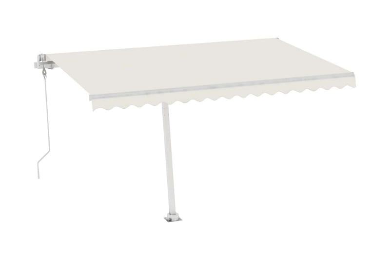 Fristående markis automatisk 450x300 cm gräddvit - Vit - Utemöbler - Solskydd - Markiser