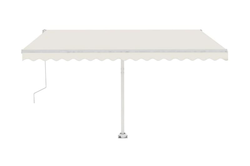 Fristående markis automatisk 450x300 cm gräddvit - Vit - Utemöbler - Solskydd - Markiser