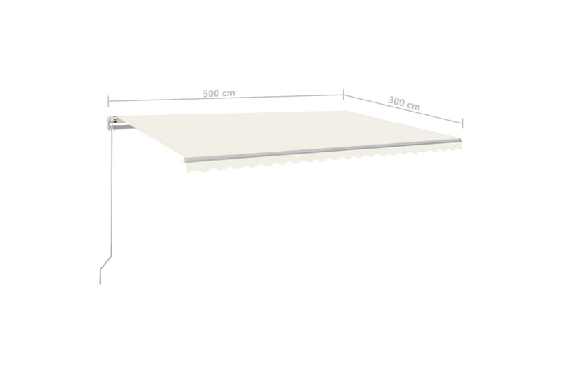 Fristående markis automatisk 500x300 cm antracit - Vit - Utemöbler - Solskydd - Markiser - Fönstermarkis