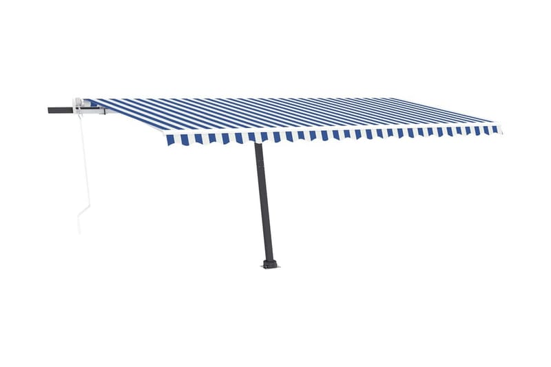 Fristående markis automatisk 500x300 cm blå/vit - Blå - Utemöbler - Solskydd - Markiser - Fönstermarkis