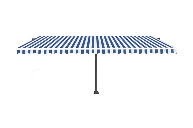 Fristående markis automatisk 500x300 cm blå/vit - Blå - Utemöbler - Solskydd - Markiser - Fönstermarkis
