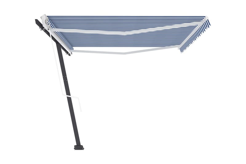 Fristående markis automatisk 500x300 cm blå/vit - Blå - Utemöbler - Solskydd - Markiser - Fönstermarkis