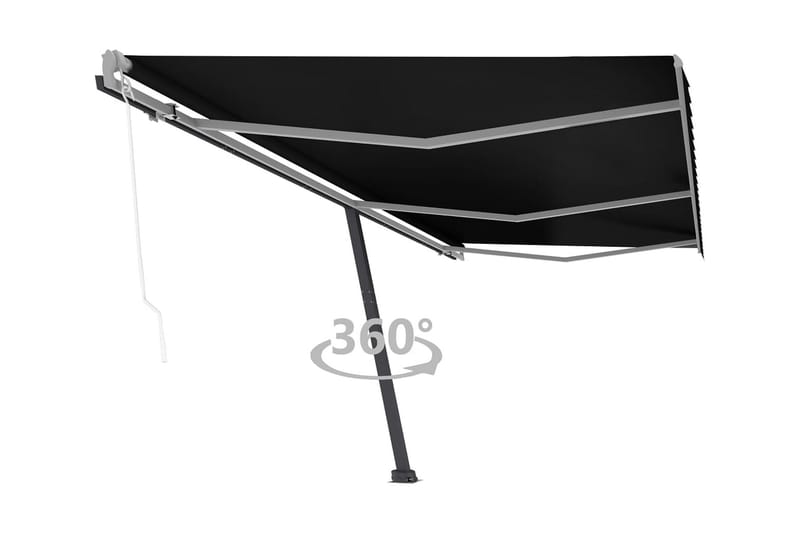 Fristående markis automatisk 600x350 cm antracit - Grå - Utemöbler - Solskydd - Markiser - Fönstermarkis