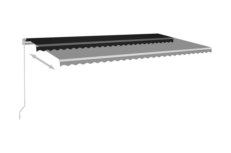 Fristående markis automatisk 600x350 cm antracit - Grå - Utemöbler - Solskydd - Markiser - Fönstermarkis