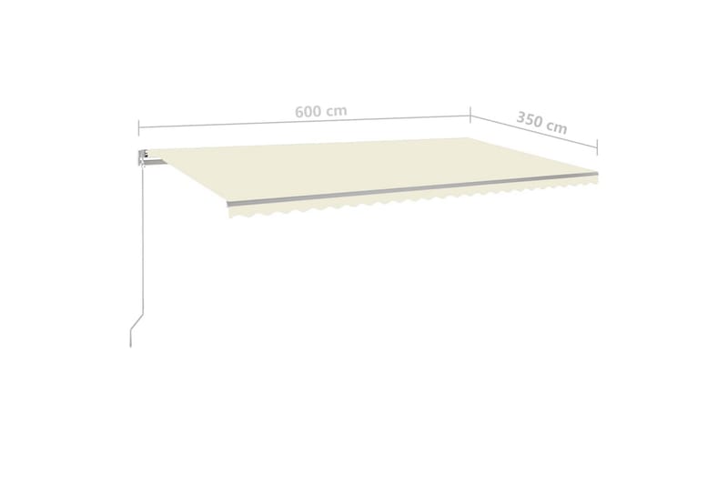 Fristående markis automatisk 600x350 cm gräddvit - Vit - Utemöbler - Solskydd - Markiser - Fönstermarkis