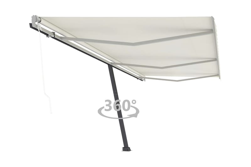 Fristående markis automatisk 600x350 cm gräddvit - Vit - Utemöbler - Solskydd - Markiser - Fönstermarkis