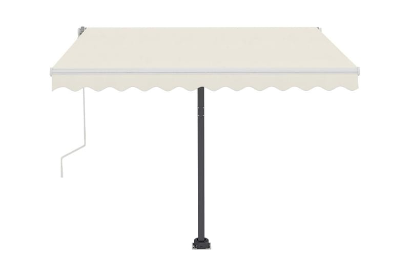 Fristående markis manuell 300x250 cm gräddvit - Vit - Utemöbler - Solskydd - Markiser