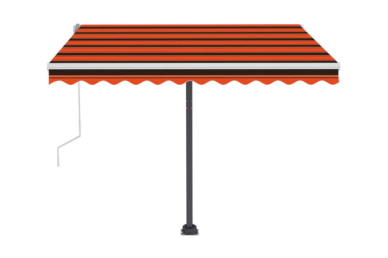 Fristående markis manuell 300x250 cm orange/brun - Orange - Utemöbler - Solskydd - Markiser - Fönstermarkis