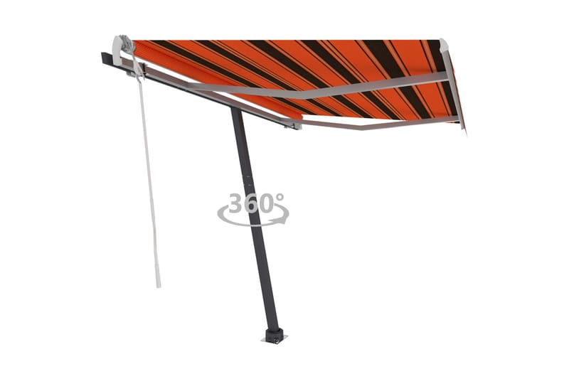 Fristående markis manuell 300x250 cm orange/brun - Orange - Utemöbler - Solskydd - Markiser - Fönstermarkis