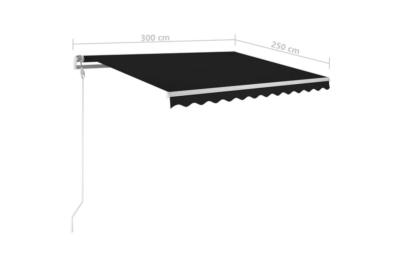 Fristående markis manuellt infällbar 300x250 cm antracit - Grå - Utemöbler - Solskydd - Markiser