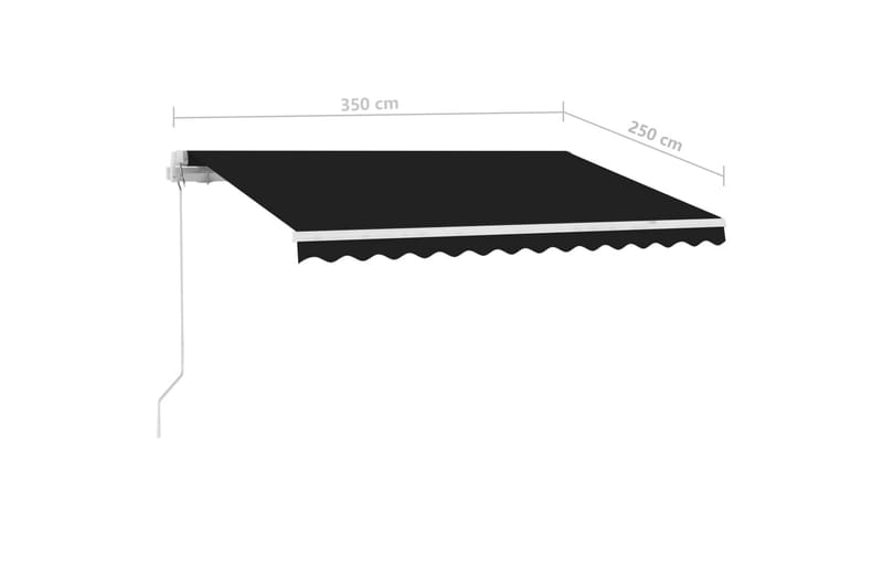 Fristående markis manuellt infällbar 350x250 cm antracit - Grå - Utemöbler - Solskydd - Markiser