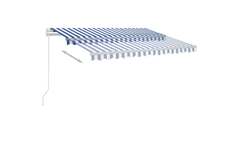 Fristående markis manuellt infällbar 350x250 cm blå/vit - Blå - Utemöbler - Solskydd - Markiser