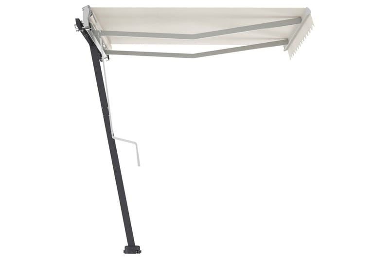 Fristående markis manuellt infällbar 350x250 cm gräddvit - Vit - Utemöbler - Solskydd - Markiser - Fönstermarkis