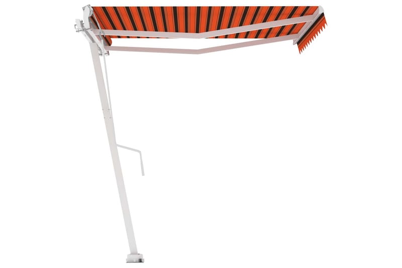 Fristående markis manuellt infällbar 350x250 cm orange/brun - Orange - Utemöbler - Solskydd - Markiser